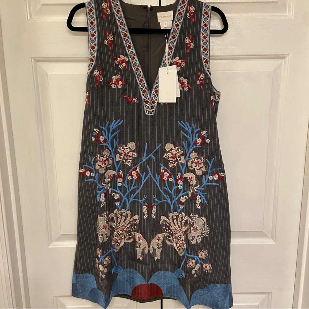 FoxieDox embroidered shift dress 8